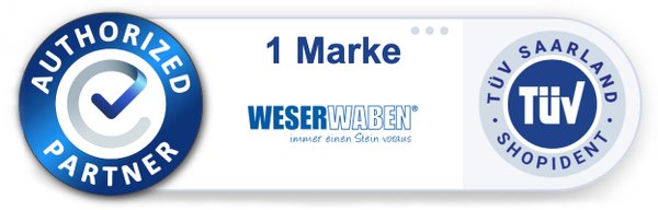 Logo TÜV ShopIdent authorized.by WESERWABEN für poolumrandung24.de